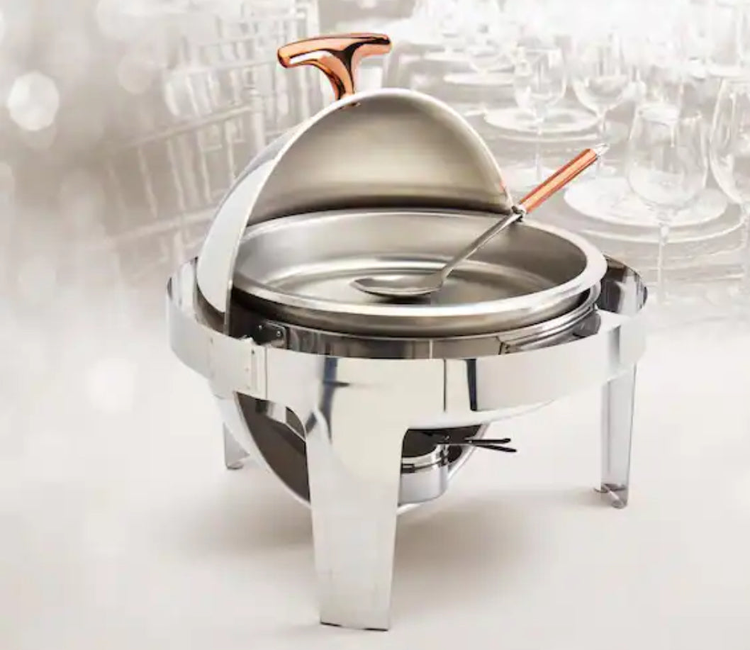 5PC 6.3 QT Roll Top Chafing Dish