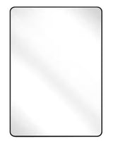 26 in. W x 38 in. H Rectangular Aluminum Alloy Framed Rounded Black Wall Mirror
