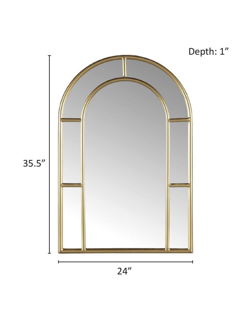 Regina 24 in. W x 35.5 in. H Gold Wall Mirror