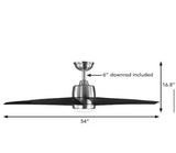 Mena 54 in. White Color Changing Integrated LED Indoor/Outdoor Brushed Nickel Ceiling Fan with Light Kit and Remote