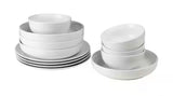White Essential 12-Piece Classic Porcelain Dinnerware Set (Service for 4)