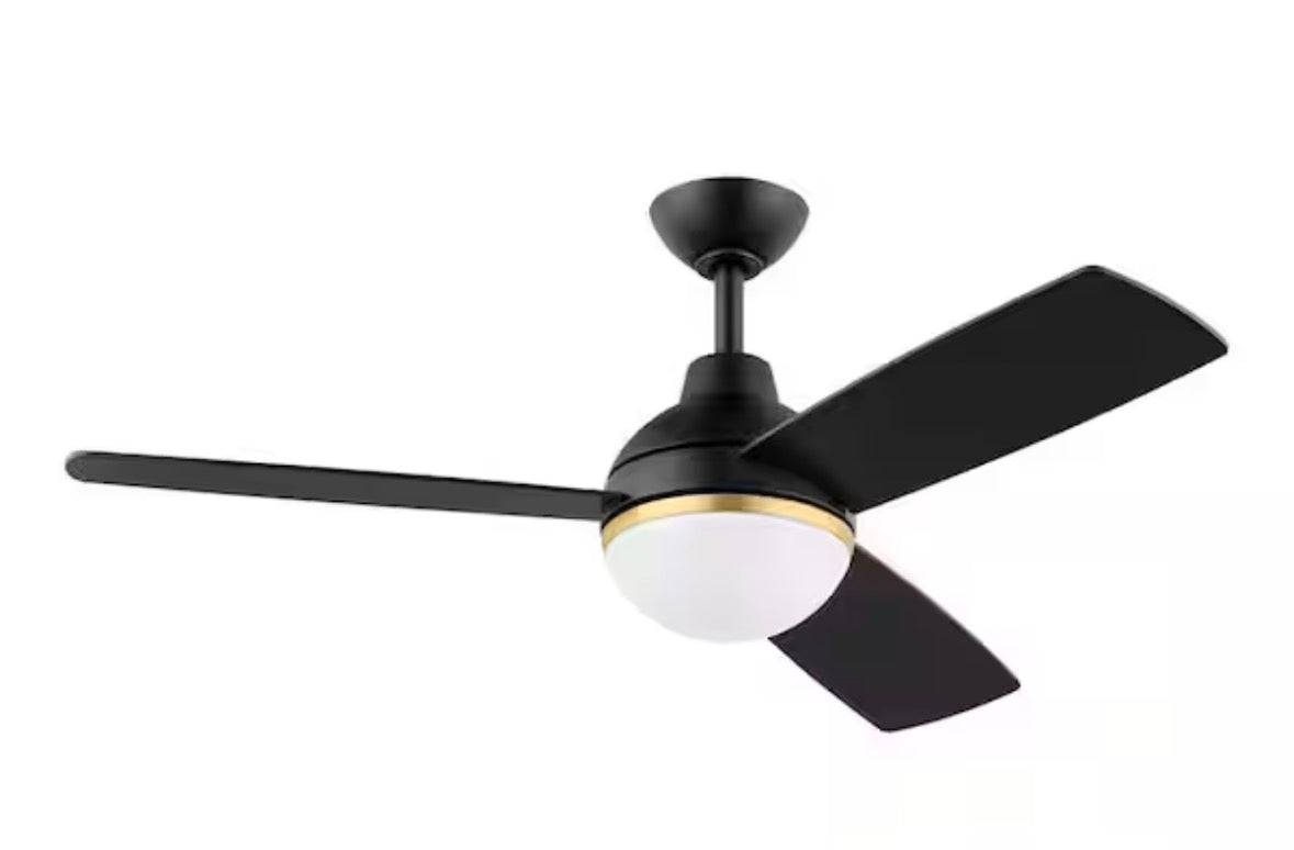 Blaketon 46 in. Indoor/Covered Outdoor Matte Black Modern Ceiling Fan with Integrated LED and Remote Control (Copy)