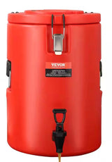 Stainless Steel Insulated Beverage Dispenser 4.5 gal. 17.2L Hot and Cold Drink Food-Grade for Restaurant Shop (Red)