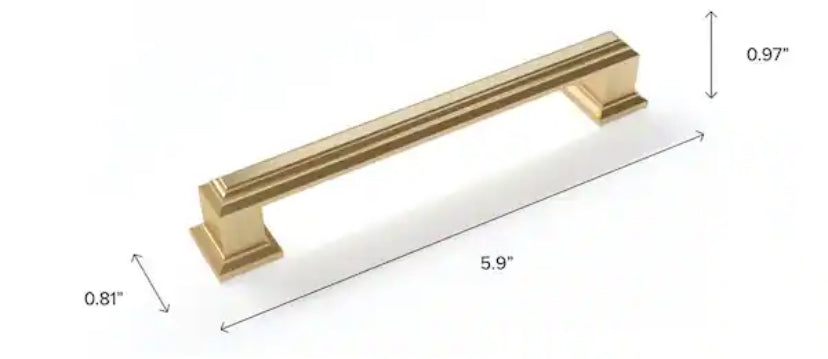 10 in. (128 mm) Brushed Brass Drawer Pull Traditional Small Handle