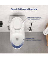 Denbigh 1-Piece 1.28 GPF Siphonic Jet Single Flush Elongated Compact Toilet in Crisp White, Seat Included