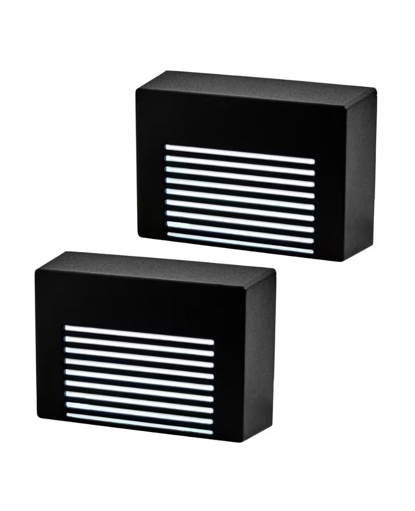 50 Lumen 2.83 in. Low Voltage Black RGB Integrated LED Hardwired Smart Deck Rail Light Powered by Hubspace (2-Pack)