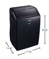 10,000 BTU (13,500 BTU ASHRAE) 115-Volt Portable Air Conditioner Cools 450 Sq. Ft. with Dehumidifier and Wi-Fi in Black