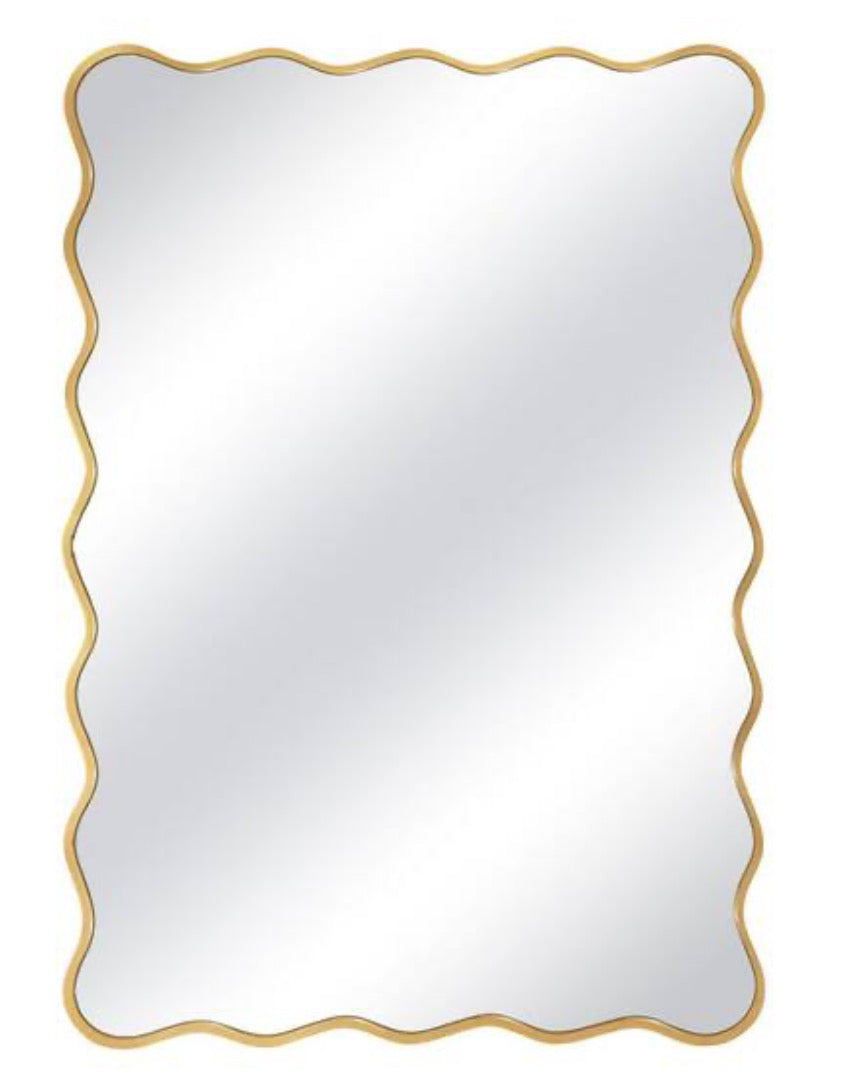 24 in. W x 36 in. H Rectangle Gold Aluminum Alloy Framed Wall Mirror Decorative Wall Mirror