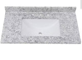 37 in. W x 22 in. D Cultured Marble White Rectangular Single Sink Vanity Top in Everest
