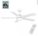 Morland 52 in. Smart Indoor/Covered Outdoor Matte White Ceiling Fan with Remote and Integrated LED Powered by Hubspace