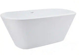 59 in. Acrylic Flatbottom Non-Whirlpool Bathtub in Glossy White With Glossy White Drain