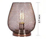 6 .7 in. Bronze Indoor Battery-Operated Integrated LED Metal Mesh Lamp