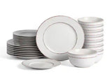 Hazel 24-Piece Grey Stoneware Full Set(Service for 8)