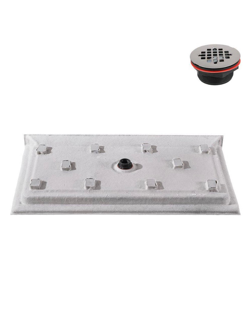 GB-2520-84-BL 60 in. x 36 in. Alcove Acrylic Shower Pan Base in Glossy Black with Center Drain, Drain Included