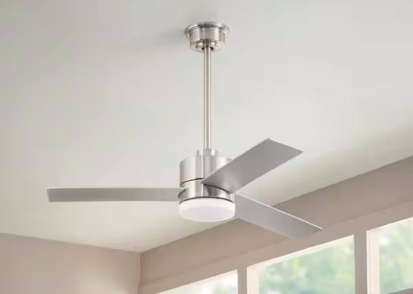 Madison 52 in. Integrated LED Brushed Nickel Ceiling Fan with Light and Remote Control with Color Changing Technology