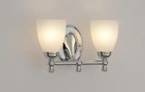 Solomone 13.4 in. 2-Light Polished Chrome Bathroom Vanity Light Fixture with Opal Glass Shades