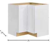 Avondale 32 in. W x 32 in. D x 34.5 in. H Ready to Assemble Plywood Shaker Lazy Susan Corner Cabinet in Alpine White