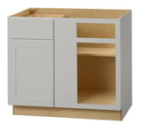 Avondale Shaker Dove Gray Quick Assemble Plywood 36 in Blind Corner Base Cabinet (36 in W x 24 in D x 34.5 in H)
