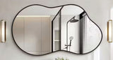 36 in. W. x 24 in. H Irregular Black Aluminum Alloy Framed Wall Mirror Asymmetrical Wall Mirror
