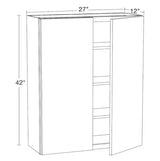 27 in. W x 12 in. D x 42 in. H Ready to Assemble Plywood Shaker Wall Kitchen Cabinet in Dove Gray