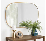 Medium Oval Gold Art Deco Mirror (35.5 in. H x 23.75 in. W)