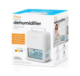3.8 pt. 200 sq. ft. with Bucket Residential Dehumidifier White with Optional Ambient Light - 1 pint/day Moisture Removal