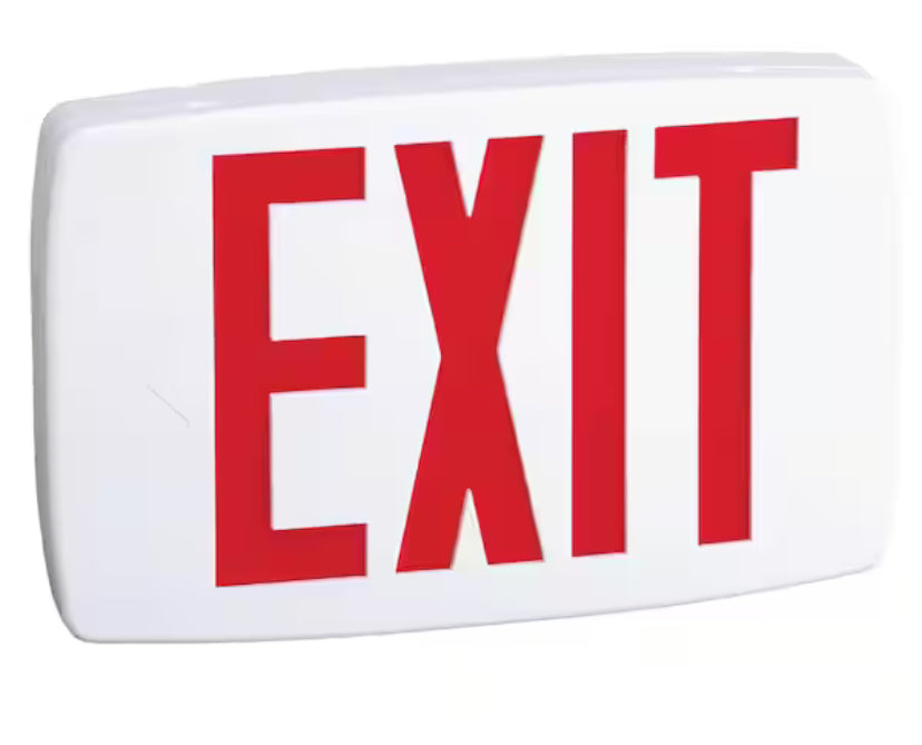 Contractor Select LQM Series 120/277-Volt Integrated LED White and Red Exit Sign