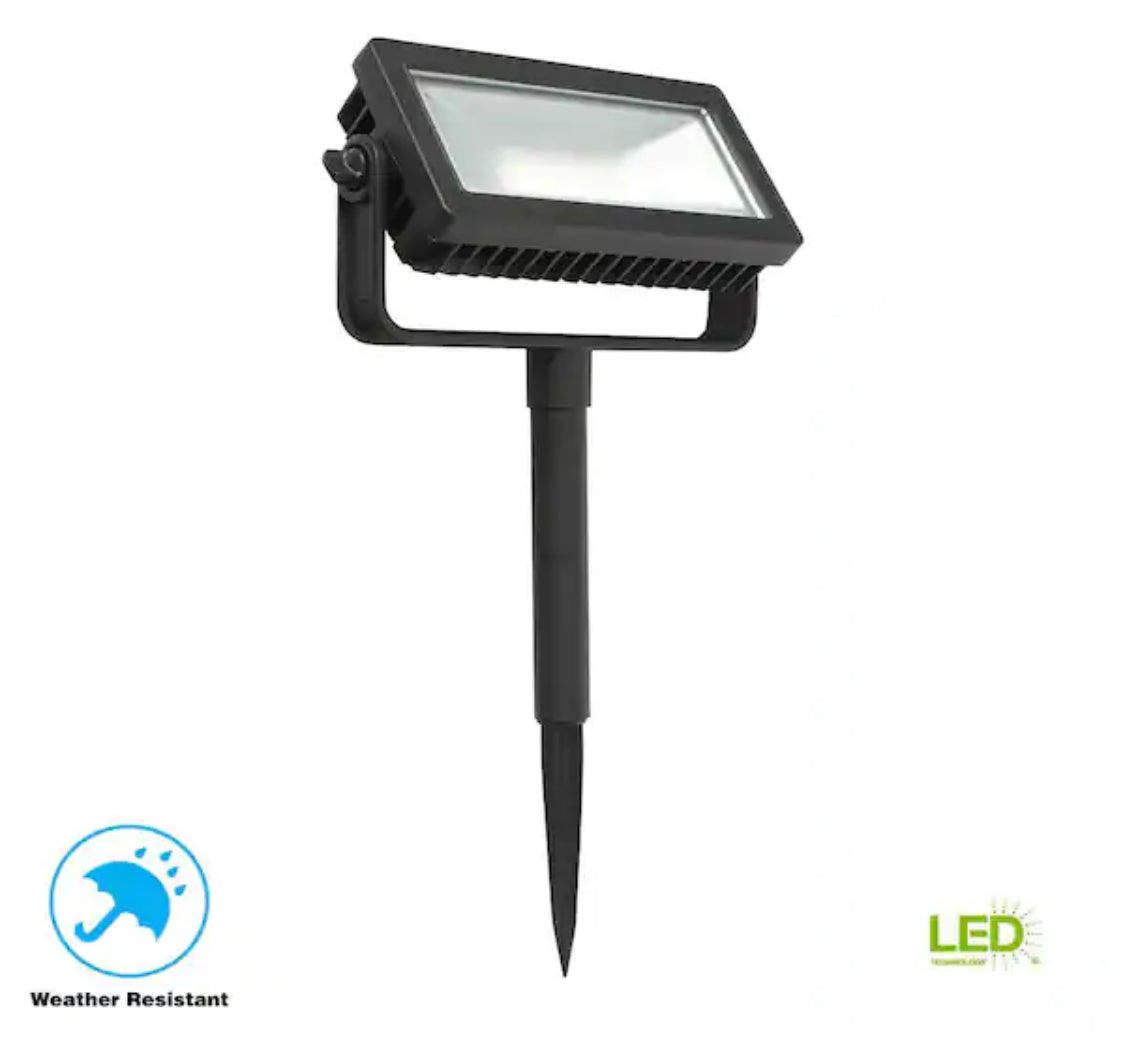 150-Watt Equivalent Low Voltage Black Integrated LED Outdoor Landscape Flood Light with 3 Levels of Intensity