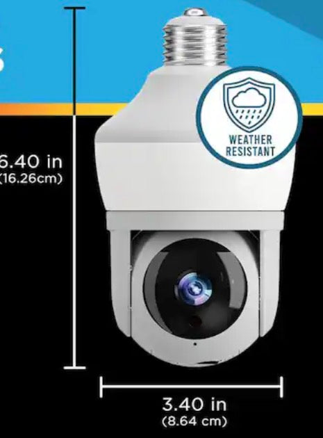 Motion Detecting 360-Degree Indoor/Outdoor Wi-Fi Home Security Camera with Light