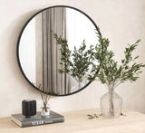 30 in. W x 30 in. H Round Aluminum Alloy Framed Black Wall Mirror