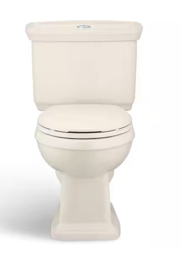 Newcastle 12 in. Rough In Two-Piece 1.0 GPF/1.28 GPF Dual Flush Elongated Toilet in Bone Seat Included