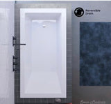 Voltaire 48 in. Acrylic Rectangular Reversible Drop-in Bathtub in Glossy White