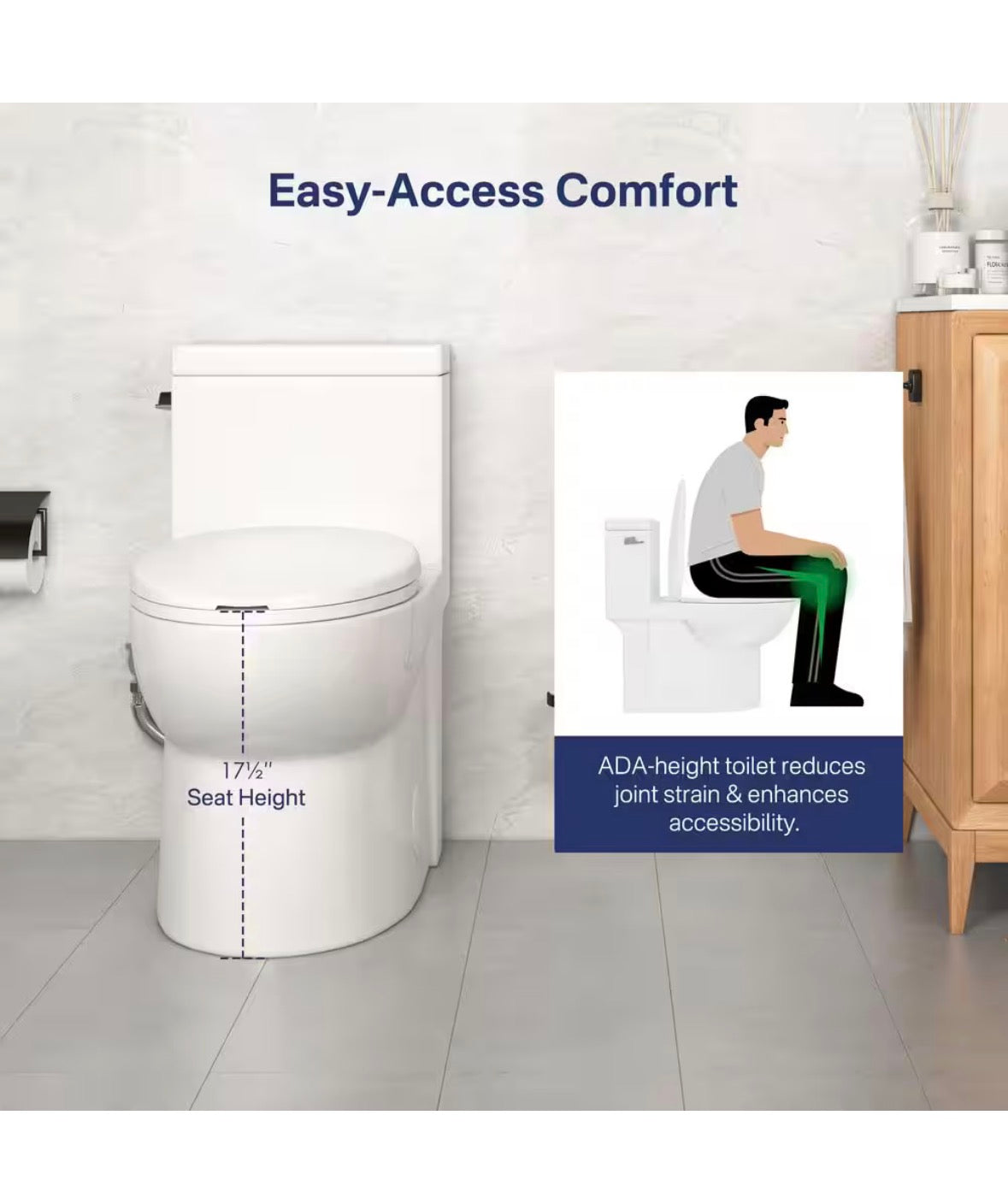 Denbigh 1-Piece 1.28 GPF Siphonic Jet Single Flush Elongated Compact Toilet in Crisp White, Seat Included