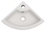 18 in. L x 13 in. W x 5 in. H Wall-Mounted Corner Ceramic Bathroom Sink in White with Overflow