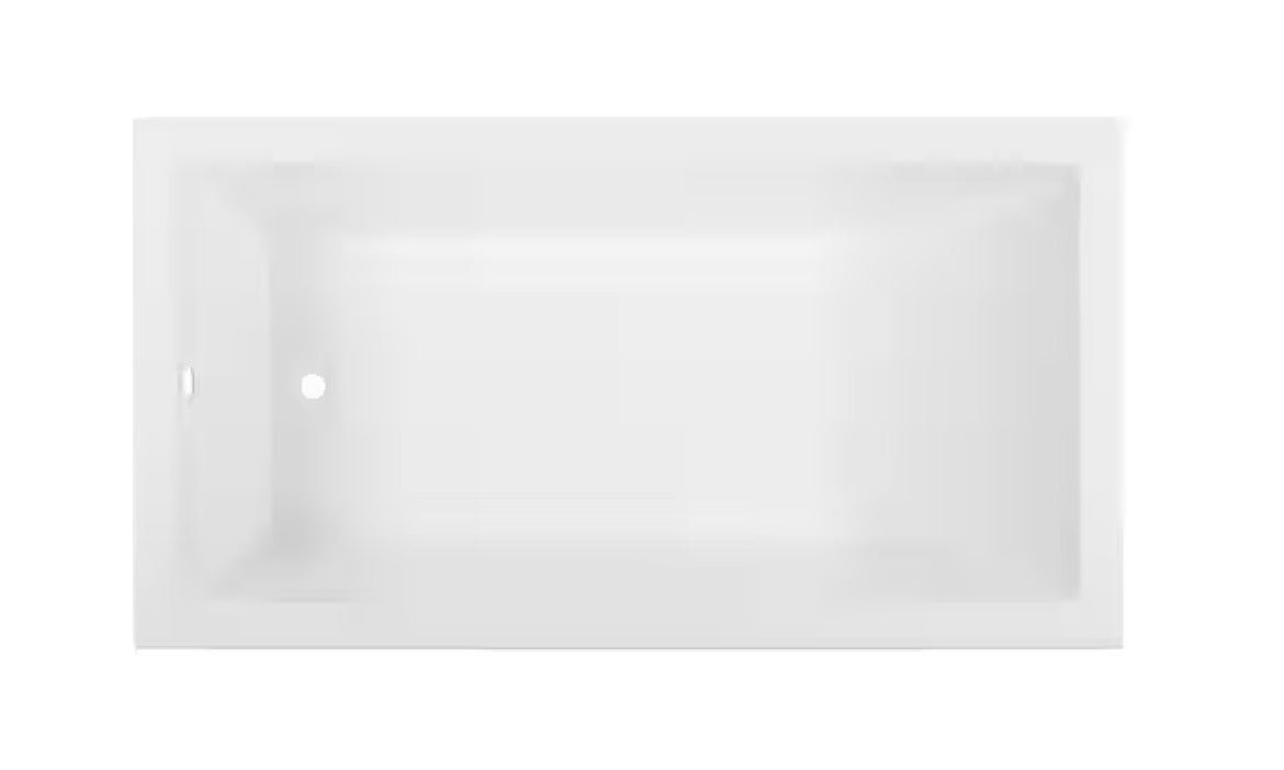 Voltaire 60 in. x 36 in. Acrylic Drop-In Reversible Drain Bathtub in White