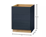 Avondale 24 in. W x 24 in. D x 34.5 in. H Ready to Assemble Plywood Shaker Drawer Base Kitchen Cabinet in Ink Blue
