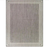 Gray 6 ft. x 9 ft. Border Indoor/Outdoor Area Rug