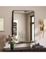 20 in. W x 30 in. H Black Vanity Rectangle Wall Mirror Aluminum Alloy Frame Bathroom Mirror