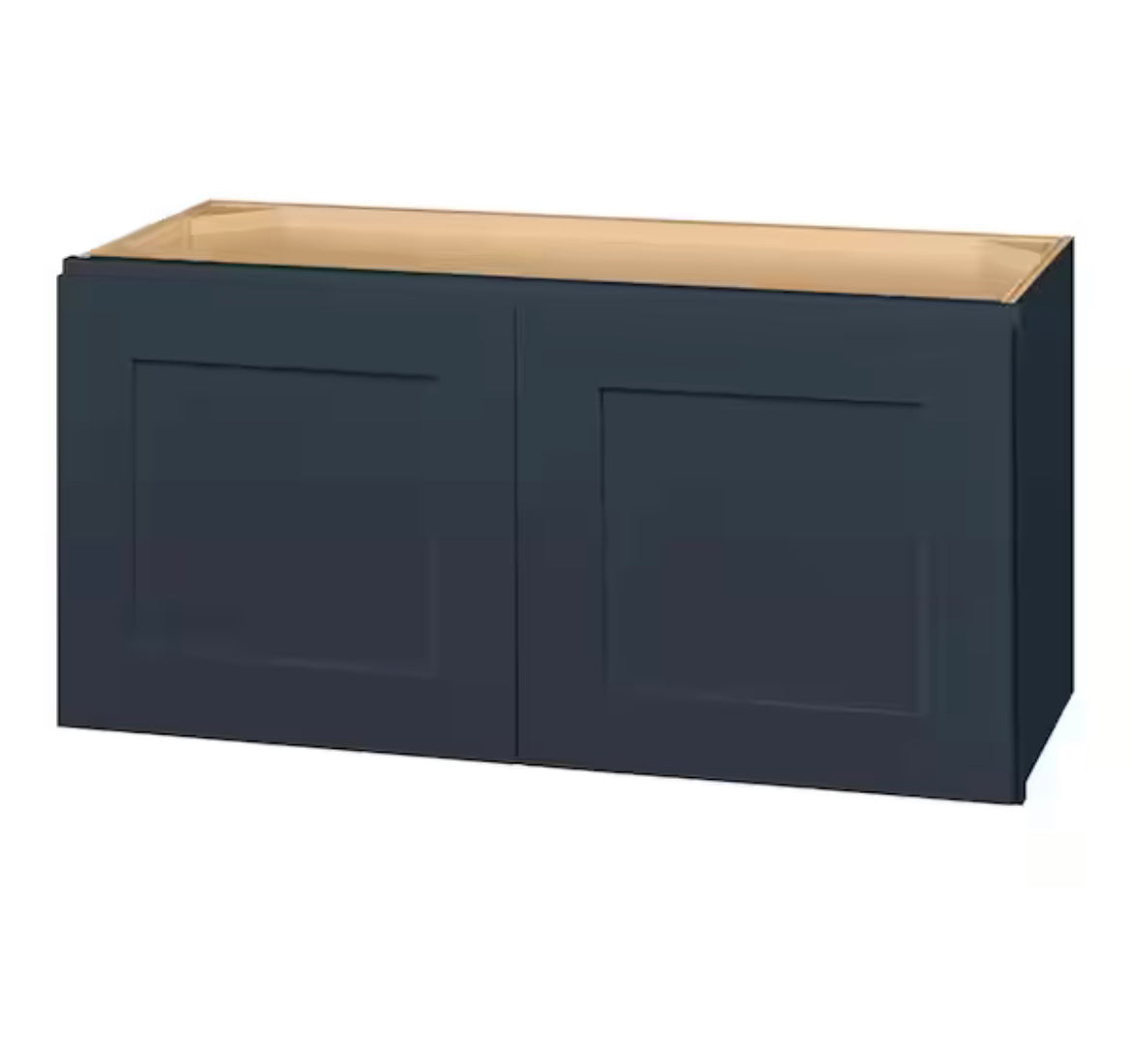 Avondale 30 in. W x 12 in. D x 15 in. H Ready to Assemble Plywood Shaker Wall Bridge Kitchen Cabinet in Ink Blue