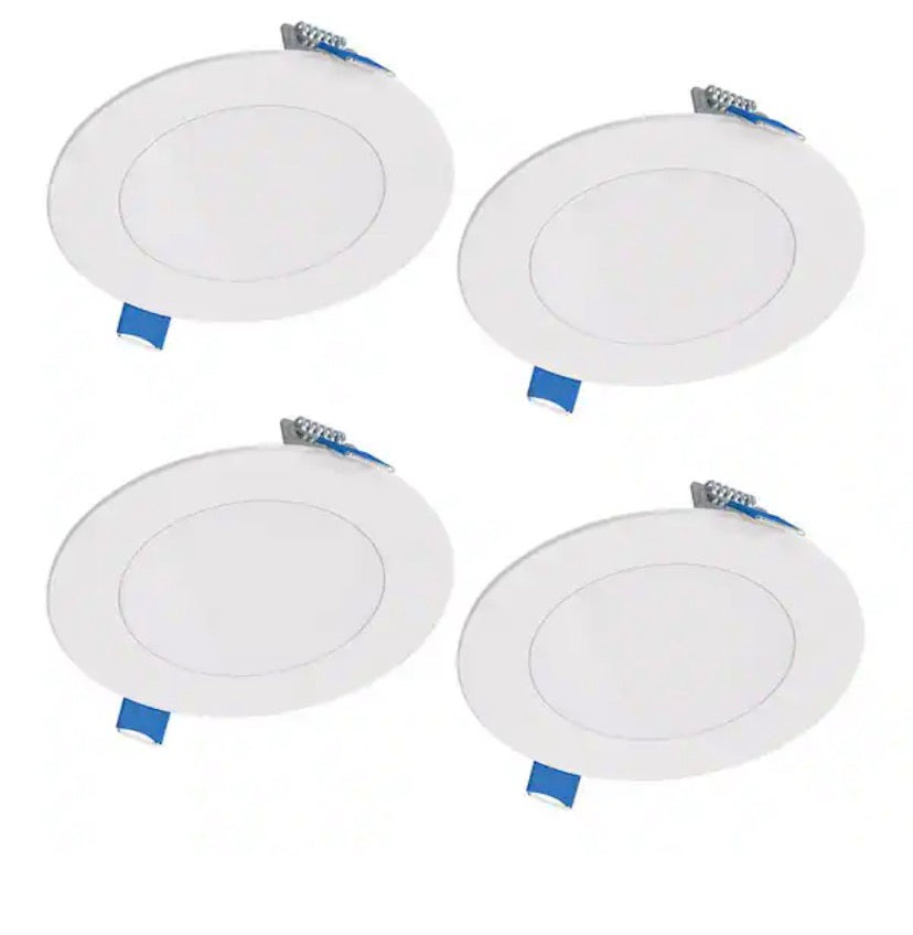 HLBSL4 4 in. Adjustable CCT Canless IC Rated Dimmable Indoor Integrated LED Recessed Light Kit (4-Pack)