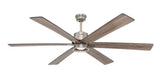 Statewood 70 in. Indoor LED Brushed Nickel Ceiling Fan with Light Kit, Downrod, Remote Control and 6 Reversible Blades