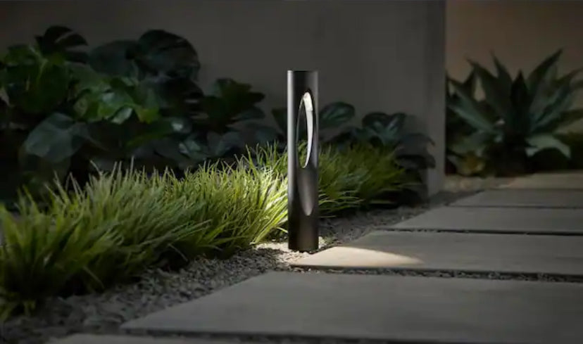 Trinity Hill 15-Watt Equivalent Low Voltage Matte Black Integrated LED Contemporary Outdoor Bollard Path Light