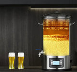 Electric Brewing System, 8 Gallon All-in-One Home Beer Brewer, 304 Stainless Steel Stock Pot with Glass Lid, Handle