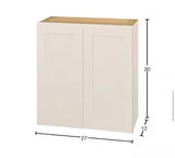 Avondale 27 in. W x 12 in. D x 30 in. H Ready to Assemble Plywood Shaker Wall Kitchen Cabinet in Antique White