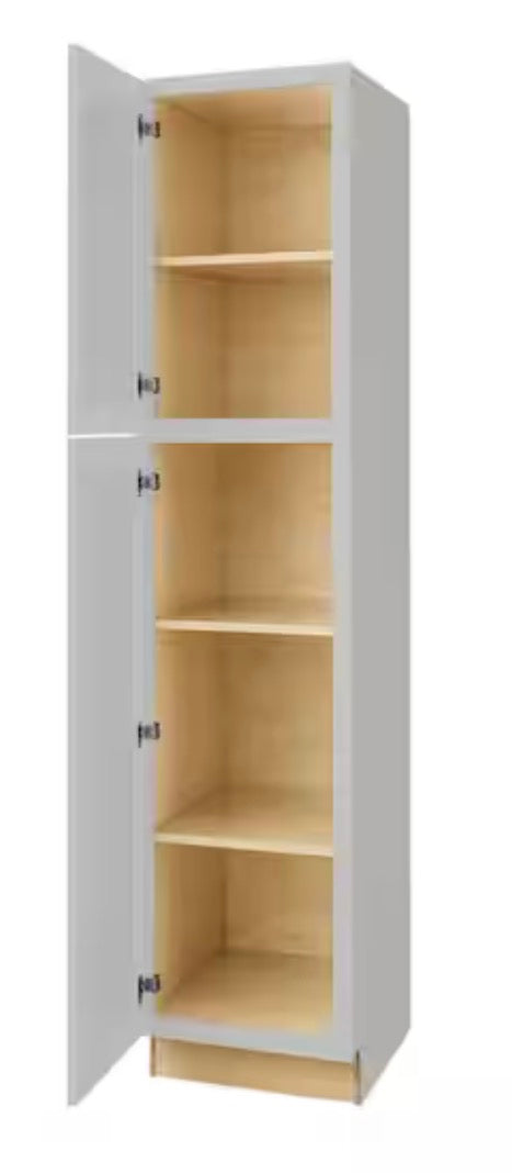 Avondale Shaker Dove Gray Ready to Assemble Plywood 84 in Pantry Cabinet (18 in W x 84 in H x 24 in D)