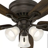 Oakhurst 52 in. LED Indoor Low Profile New Bronze Ceiling Fan with Light Kit