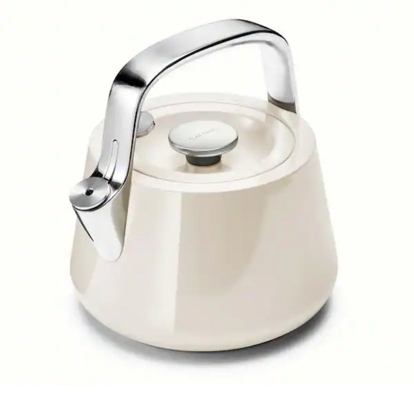 Stovetop Whistling Tea Kettle in Cream