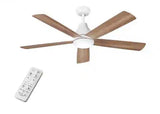 Nevali 52 in. White Color Changing LED Indoor Matte White Ceiling Fan with Light and Remote Included Powered by Hubspace