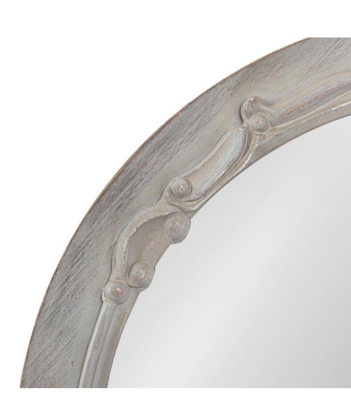 Irelyn 26.00 in. H x 26.00 in. W Gray Round Rustic Framed Decorative Wall Mirror