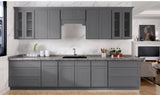 36-in W X 24-in D X 34.5-in H in Shaker Grey Plywood Ready to Assemble Floor Sink Base Kitchen Cabinet